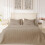 Parure de lit matelassée douce taupe 3 pièces à rayures 1