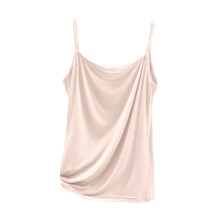 Women's Soft Strap Camisole Tank Top – Beige, Comfortable Layering Undershirt for Home & Casual Wear, All-Season Basic