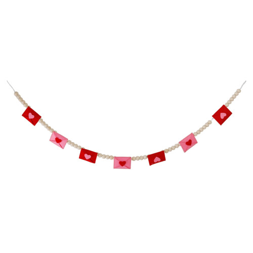 Filt hjertekonvolutter banner 1,5 meter valentinsgirlander