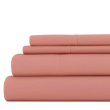 4-osainen massiivisavi queen size -lakanasetti