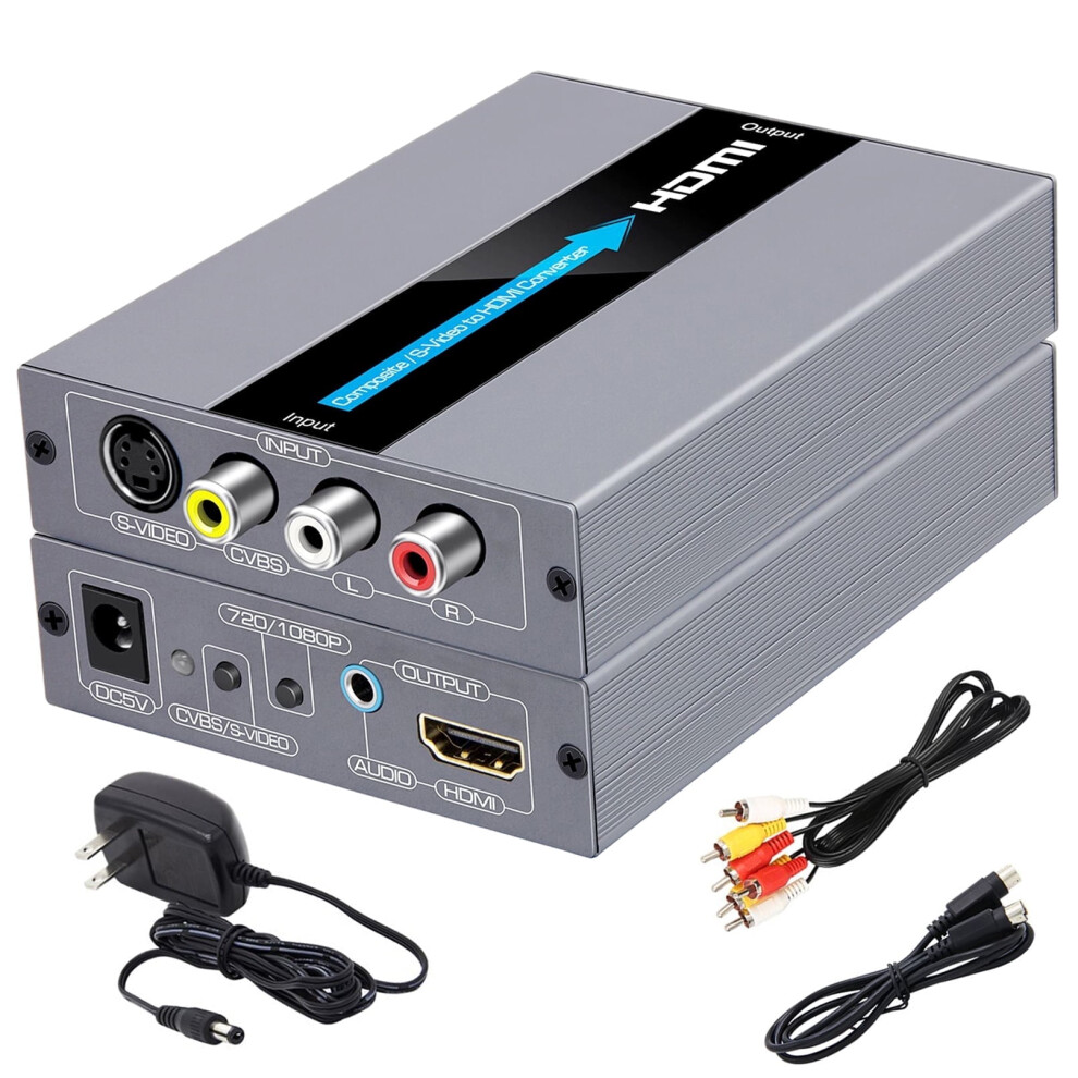 Rca/S-Video To Hdmi Converter - 720P/1080P With Cables For N64/Ps2/Dvd 9071309082814