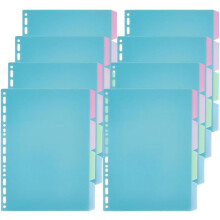 32 Sheet 4-Tab Plastic Binder Divider B5 Paper Clip Blank Dividers with Labels Dark Turquoise File Organizer Sections Binders Subject Dividers