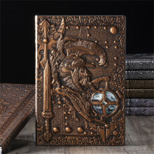 Carnet vintage rouge, style bronze antique, 1 carnet rétro professionnel, multicolore