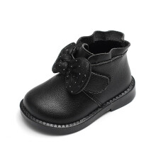 Toddler Rain Boots,Girls Boots Fashion Autumn Winter Non Rhinestone Bowknot Kids Low Heel Rain Boots,Toddler Boots,Z07 Black,4.5-5.5 Years