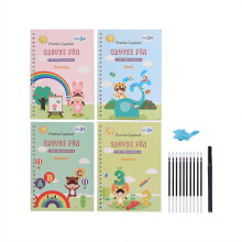 Cahier d'écriture réutilisable, design rainuré pour une meilleure prise en main, 3-5 ans, activités d'écriture ludiques pour améliorer les