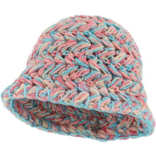 Naisten värikäs neulottu floppy bucket hat, käsintehty