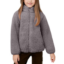Flauschige Kapuzenjacke für Kinder, Sherpa-gefüttert, Reißverschluss