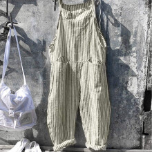 Homchy Damen-Overall in Übergröße, lässiger, lockerer Latzanzug, Jumpsuit