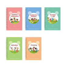 Educational Full English Reusable Notched Writing Workbook for Letters and Numbers Tracing Activities to Enhance Early Learning Skills