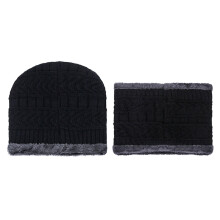 Knit Hat and Scarf Set for Kids – One-Size Adjustable, Cold Weather Outdoor Accessory, Black