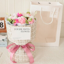 Buquê de flores de crochê feito à mão (8 peças)