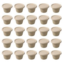 100Pièces Contenants Condiments Jetables Pulpe Khaki Faciles À Sceller