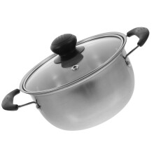 1 pièce de casserole rétro argentée pour cuisiner de la soupe entre amis à la maison