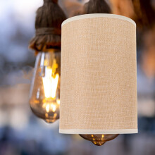 Abat-jour cylindrique beige pour lampadaire, ambiance chaleureuse, lot de 1