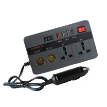 Compact Vehicle Power Converter 12V To 220V 300W Output USB Ports For Electronics Charging