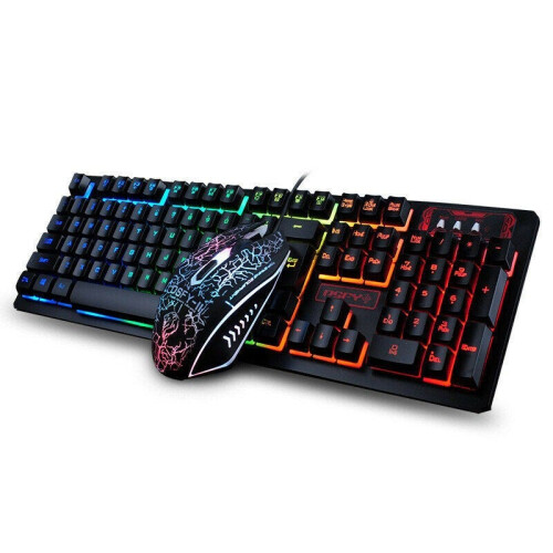 kenable K13 RGB Backlit USB Gaming Keyboard & Optical 2400 DPI Mouse Combo Set