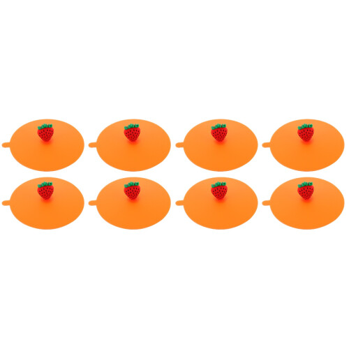8Pièces Couvercles Silicone Couleurs Étanches Pour Tasses 1