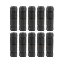 10 Piezas IP68 Conector Eléctrico A Prueba de Agua Cable de Alambre Cable Duro para Exteriores de 3 Pines Conector de Terminal de Conductor de Empuje