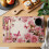 Pink Roses Placemats Linen Texture 1 Piece 2