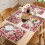 Pink Roses Placemats Linen Texture 1 Piece 5