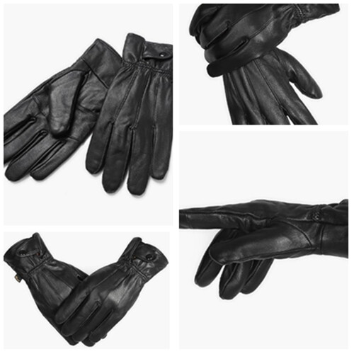 Echte Herren-Fahrhandschuhe aus Lammfell mit Thinsulate 1