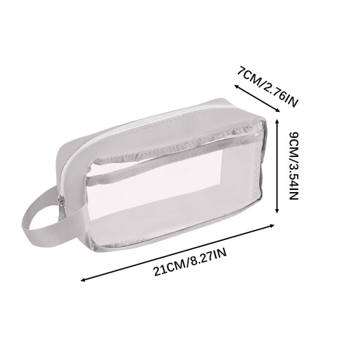 Clear Pencil Case Gray Large Capacity Foldable 2
