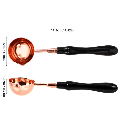 Cuillère Sceau Cire Portable Simple D'utilisation Acier Et Bois 2