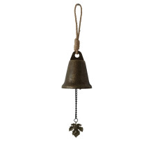 Cloches de Noël en métal avec corde en jute (6 pièces)