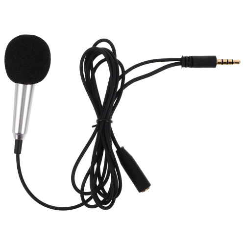 Mini microfone com fio para cantar e gravar pelo celular