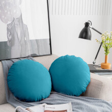 Lot de 2 housses de coussin rondes en velours de 45 cm (18 pouces), coloris uni, pour lit, canapé ou sol – Compatibles avec les oreillers de 45 cm