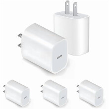 5-delige set 20W USB-C wandladers met PD snelladen, compatibel met iPhone 15/14, iPad Pro en AirPods.