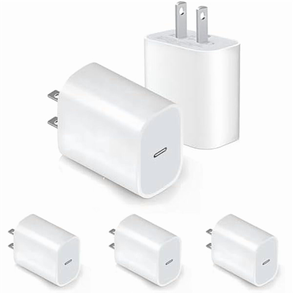 5-Pack 20W Usb-C Wall Charger With Pd Fast Charging, Compatible With Iphone 15/14, Ipad Pro, Airpods 9405492207196