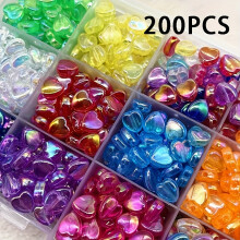 200/300/400 piezas de cuentas acrílicas transparentes AB Love para la fabricación de joyas DIY: collar, pulsera, pendientes, llavero (compatible