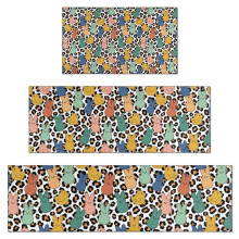 Easter leopard white kitchen rugs set of 3