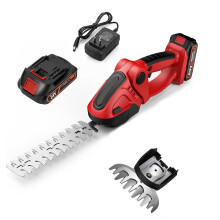 Tagliasiepi e cesoie per erba a batteria da 24 V con angolo di 90 e 2 lame.