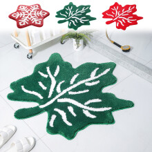 Tapis de bain flocon de neige de Noël, extra doux et absorbant, antidérapant, lavable, 60 x 60 cm, pour la décoration des fêtes