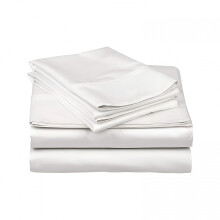 Ensemble de draps-housses 4 pièces Queen, 100 % coton égyptien 800 fils/cm², poches profondes (61 cm), tissage satiné, drap-housse doux, blanc