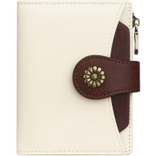 Womens Wallet,RFID Blocking Wallet Women Soft Leather Bifold Small Wallets For Women Card Holder With Removable ID Window(whitebrown)