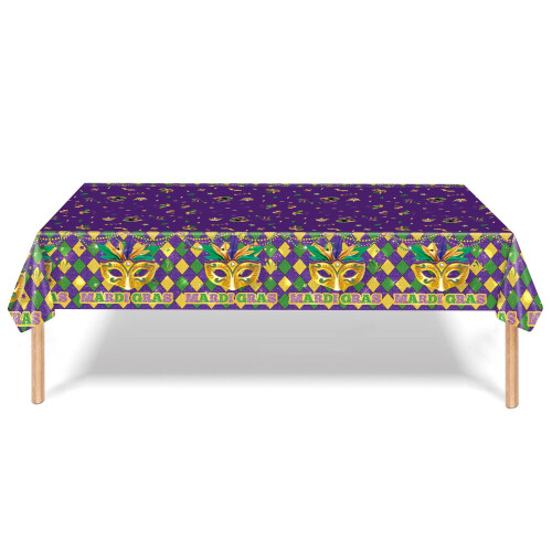 Mardi Gras masquerade tablecloth set 1 piece