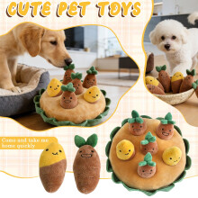 Interaktiver Futterspender für Hunde, Süßkartoffel-förmiges Puzzlespielzeug mit Quietscher, für kleine, mittlere und große Hunde, Spielzeug zur