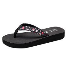 Bohemian Ethnic Flat Sandals for Women – Rose Bow Flip Flops, 4D Foam, Comfy Beach Slipper, Summer Travel Slipper, Compatible with All Day Wear