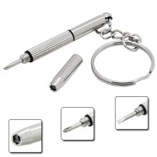 3-in-1 Eyeglass Screwdriver Repair Kit (Flat, Phillips, Hex) – Keychain for Glasses, Sunglasses, Watches, Electronics, Jewelry; compatible with most