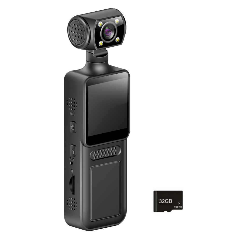 4K Body Camera Handheld Video Camcorder Stabilization 180 Degree Rotatable Lens With Lcd Screen For Outdoor 9071309085709