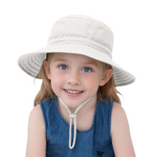 Toddler Sun Hat for Boys & Girls 0-6 Years – Breathable Fisherman Cap, Lightweight Beach Hat, White, Compatible with 2-6 Years