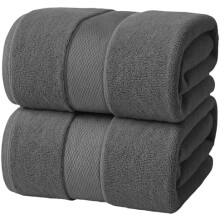 – Luxury Bath Sheets Towels – 2 Pack 600 GSM (35X70 Inches)– 100% Ring Spun Cotton Large Bath Towels for Bathroom (Shadow Grey, Bath Sheet Pack