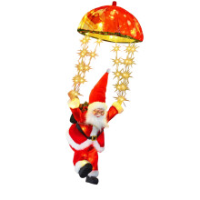 LED Christmas string lights with Santa parachute design