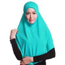 Hijab de malha elástica para mulheres, verde menta, tamanho único