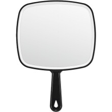 Large Handheld Mirror,Hand Salon Mirror with Handle for Barbers, Hairdressing (Black,12.4"x 9")