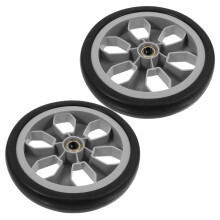 2Pcs Heavy Duty Black Plastic Wheels for Shopping Cart Replacement with Smooth Quiet Rolling