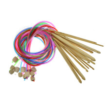 12Pieces 3.0mm-10mm Circular Knitting Hook Needle with Tube for Tapestry Making Tunisian Crochet Hook with Cable